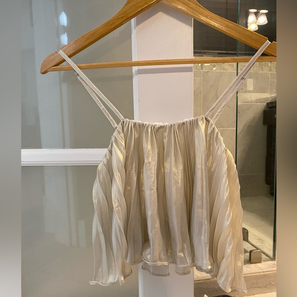 Champagne/Gold Flowy Blouse